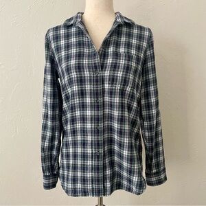Madewell Plaid Flannel Button-Up Shirt Size S Small Granola Casual Hiking